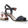 Embellished Polka-Dot And Leather Sandal - Sandals - 