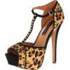 Embellished Animal Print Heels - Klassische Schuhe - 