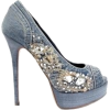 Embellished Denim Heel - Klasične cipele - 