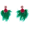 Embellished Feather Drop Earrings - Earrings - 