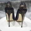Embossed black crocodile heels - Klasične cipele - 