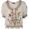 Embroidered Blouse - Košulje - kratke - 