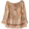 Embroidered Blouse - 半袖衫/女式衬衫 - 