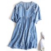 Embroidered Casual Shift Dress - Dresses - $32.99 