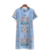 Embroidered Denim Dress - Obleke - 