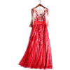 Embroidered Design Evening Dress - Obleke - 