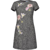 Embroidered Herringbone Short Dress by B - sukienki - 