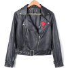 Embroidered Leather Jacket - Kurtka - 
