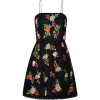 Embroidered Velvet Mini Dress - Haljine - 