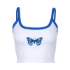 Embroidered butterfly print short camisole - Shirts - $19.99 