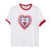 Embroidered love white cotton short-sleeved T-shirt - Shirts - $27.99 