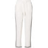 Embroidered silk crepe de chine straight - Pantalones Capri - 