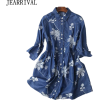 Embroidery Denim Dress - Haljine - 