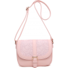 Embroidery Flap Pink Cross body Bag - ハンドバッグ - $10.00  ~ ¥1,125