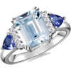 Emerald Cut Aquamarine Ring - Rings - $1,319.00 