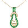 Emerald Encrusted Knot Pendant - Necklaces - $559.00 