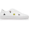 Emoji Embroidered Leather Sneakers - Sneakers - 
