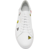 Emoji Embroidered Leather Sneakers - Sneakers - 