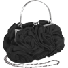 Enormous Rosette Roses Framed Clasp Evening Handbag Clutch Purse Convertible Bag w/Hidden Handle, Shoulder Chain Black - Schnalltaschen - $29.99  ~ 25.76€