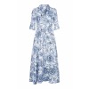 Erdem Kasia Printed Linen Shirt Dress - Obleke - 