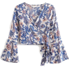 Ethnic style printed trumpet sleeves V-n - Camicie (corte) - $25.99  ~ 22.32€