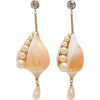 Etro Gold-Tone Crystal, Shell And Faux P - Earrings - 