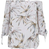 Evans Palm Print Bardot Top - Camisa - longa - 