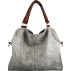 Everyday Free Style Beige Tan Soft Embossed Ostrich Double Handle Oversized Hobo Satchel Purse Handbag Tote Bag Gray - Hand bag - $29.50 