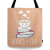 Evie Seo tote bag books and tea - Poštarske torbe - 