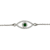 Evil Eye Diamond Bracelet With Green Eme - 手链 - 