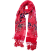 Exotic Chiffon / Velvet Butterfly Print Sequins Beaded Long Shawl Wrap Scarf - 6 color options Red - Scarf - $34.00 