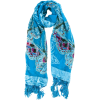 Exotic Chiffon / Velvet Butterfly Print Sequins Beaded Long Shawl Wrap Scarf - 6 color options Turquoise - Шарфы - $34.00  ~ 29.20€