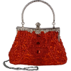 Exquisite Seed Bead Sequined Leaf Evening Handbag, Clasp Purse Clutch w/Hidden Handle Red - Borsette - $29.99  ~ 25.76€