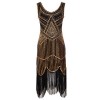 FAIRY COUPLE 1920S Sequined Beaded Tassels Hem Gatsby Flapper Dress D20S001 - Аксессуары - $59.99  ~ 51.52€