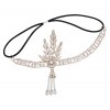FAIRY COUPLE 1920s Flapper Great Gatsby Leaf Bridal Tiara Pearl Headpiece Headband - Accessories - $22.99 