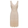 FAIRY COUPLE 1920s Sequined Short Flapper Party Dress Double Layer Tassels Hem Cocktail D20S020 - ワンピース・ドレス - $59.99  ~ ¥6,752