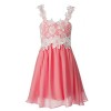 FAIRY COUPLE Girls A-Line Floral Lace Sweetheart Chiffon Party Dress K0246 - Dresses - $69.99  ~ £53.19