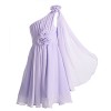 FAIRY COUPLE Girl's A-Line One Shoulder Rosette Short Flower Girl Dress K0110 - Dresses - $59.99 