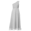 FAIRY COUPLE Girl's One Shoulder Chiffon Bridesmaid Dress Party Maxi Gown K0198 - Dresses - $69.99  ~ £53.19