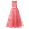 FAIRY COUPLE Girl's Scoop Neck Lace Tulle A-Line Junior Bridesmaid Gown K0233 - Dresses - $79.99 