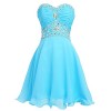 FAIRY COUPLE Short Chiffon Strapless Crystal Homecoming Dress D0263 - Kleider - $56.99  ~ 48.95€