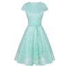 FAIRY COUPLE Vintage Lace Cap Sleeve Swing Wedding Party Cocktail Dress Bow DL023 - Zubehör - $59.99  ~ 51.52€