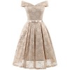 FAIRY COUPLE Women's Off the Shoulder Lace Vintage Wedding Party Cocktail Dress DL006 - その他アクセサリー - $59.99  ~ ¥6,752