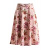 FASHIONOMICS Womens Print Flare Pleated Midi Elastic Waist A-Line Skirt - Skirts - $17.50 
