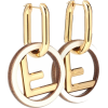 FENDI Leather and metal earrings - Серьги - 