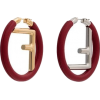 FENDI Logo Leather Hoop Earrings - Серьги - 