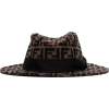 FENDI grosgrain-trimmed logo-print hat - ハット - 
