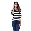 FENSACE Womens 3/4 Sleeve Round Neck Casual Stripes T-Shirt - Camisola - curta - $16.88  ~ 14.50€