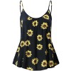 FENSACE Women's Sleeveless Summer Flowy Print Floral Spaghetti Starp Tank Tops - Shirts - $15.99 