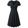 FENSACE with Pockets Womens V-Neck Short Sleeve Casual Flare Midi Dress - Vestiti - $18.99  ~ 16.31€